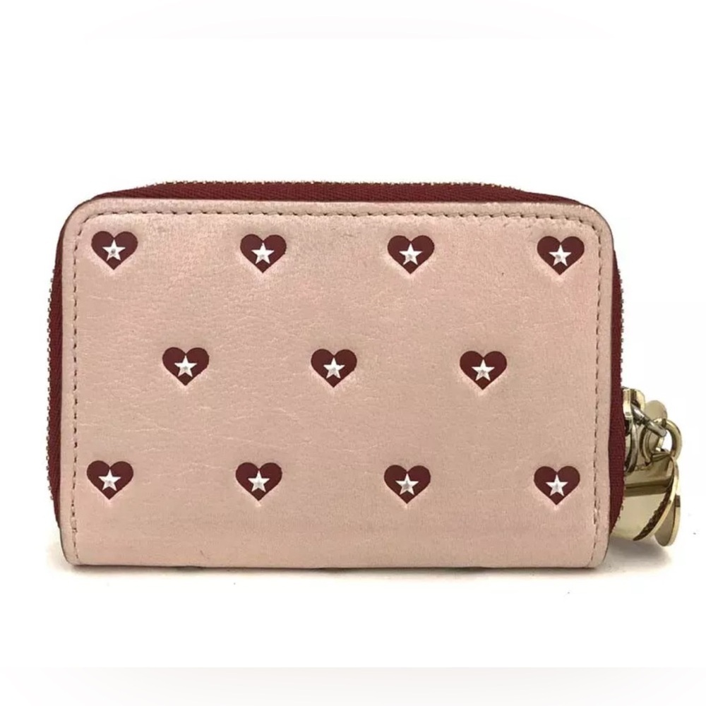 Authentic Jimmy Choo Heart Star Leather Coin Purse Wallet Bicolor VALENTINES 💘